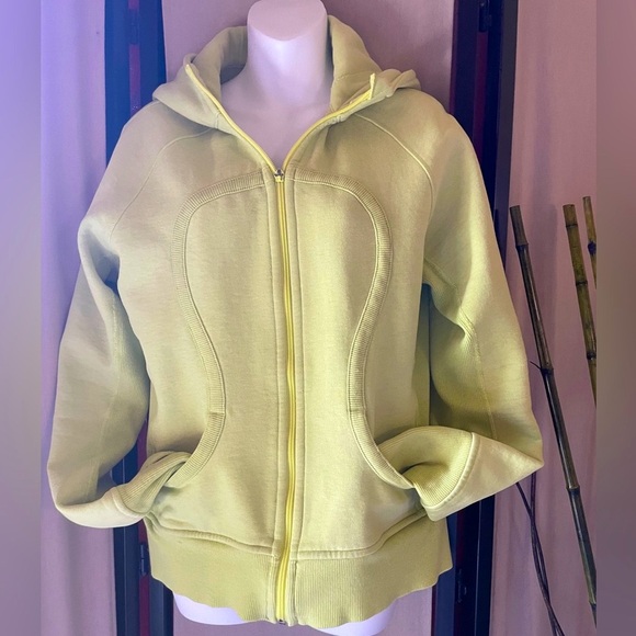 Lululemon lime green Scuba Hoodie. Hip length Front closure. Front side pockets - Picture 7 of 12